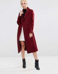 Бордовое двубортное пальто Helene Berman - Красный