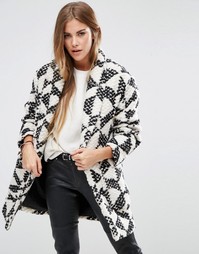 Шерстяное пальто-кокон Maison Scotch - Мульти