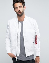 Белая куртка‑пилот узкого кроя с карманом MA‑1 от Alpha Industries - Белый
