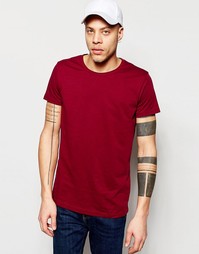 Темно-красная меланжевая футболка Weekday Alex - Красный