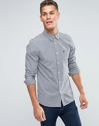 Темно-синяя поплиновая рубашка классического кроя в клеточку Jack Wills - Темно-синий