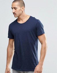 Темно-синяя футболка с короткими рукавами Weekday - Синий