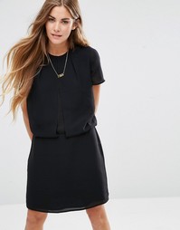 Платье с прозрачным верхним слоем Maison Scotch Chic - Черный
