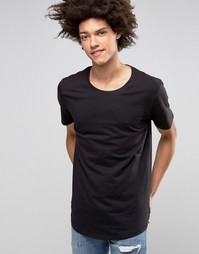 Длинная футболка Troy - Черный