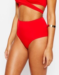 Комбинируемые плавки бикини с завышенной талией Missguided - Красный