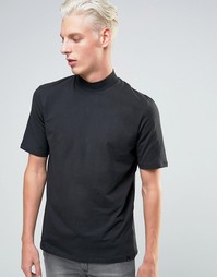 ADPT T-Shirt with High Neck Detail - Черный