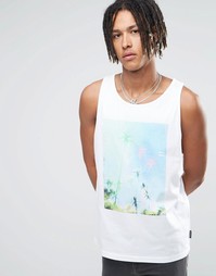 Белая майка с принтом Billabong - Белый