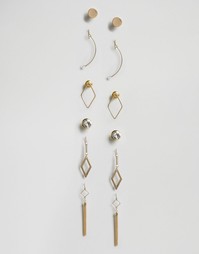 Набор сережек Glamorours - Золотой Glamorous