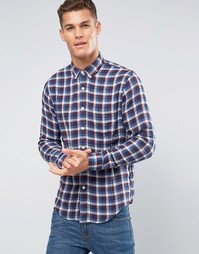 Темно-синяя двухслойная рубашка слим в клетку Abercrombie &amp; Fitch - Темно-синий