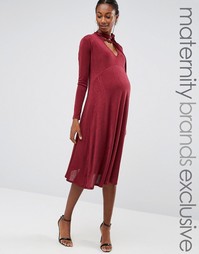 Платье миди с бантиком для беременных Bluebelle Maternity - Красный