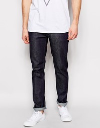 Узкие джинсы из органического серого сухого денима Nudie Jeans Thin Finn - Синий
