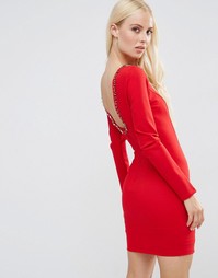 Платье мини с глубоким вырезом сзади и отделкой Forever Unique Gwyneth - Красный