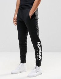 Черные джоггеры с большим логотипом Reebok AY0784 - Черный