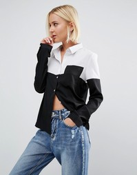 Рубашка колор блок Daisy Street - Черный