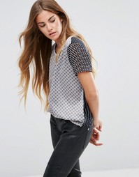 Футболка с несколькими принтами Maison Scotch - Серый