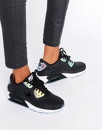 Черные кроссовки с голографическим эффектом Nike Air Max 90 Premium - Черный