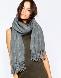 Oversize-шарф в тонкую полоску Liquorish - Серый