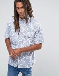 Прямая рубашка с короткими рукавами и принтом G-Star Type C - Синий