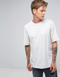 Футболка с контрастной спинкой и закатанными рукавами Weekday Fold Up Tee - Белый