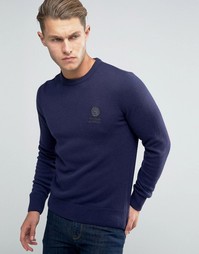 Вязаный джемпер с круглым вырезом Franklin and Marshall - Темно-синий