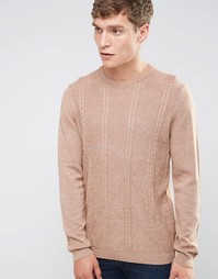 Хлопковый джемпер с косичками ASOS - Бежевый