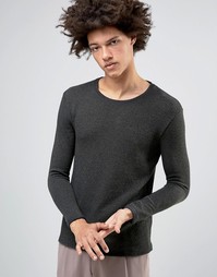 Топ с заниженной линией плеч и круглым вырезом Selected Homme - Синий