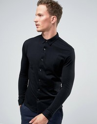 Трикотажная рубашка слим с длинными рукавами Jack &amp; Jones Premium - Черный