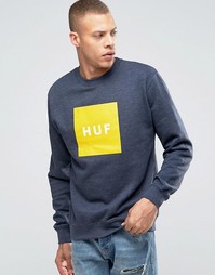Свитшот с принтом логотипа HUF - Темно-синий