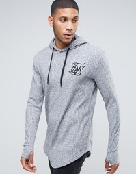 Лонгслив в рубчик с капюшоном SikSilk - Серый