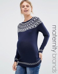 Джемпер для беременных Mamalicious Maternity - Темно-синий Mama.Licious