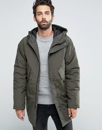 Приталенная парка с удлиненной спинкой Alpha Industries - Зеленый Edwin