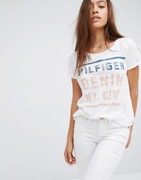 Футболка с логотипом NY City Hilfiger Denim - Белый