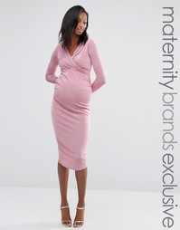 Облегающее платье для беременных с запахом спереди Missguided Maternity - Фиолетовый