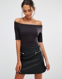 Топ в рубчик Selected Soma - Черный