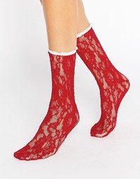 Кружевные носки Gipsy - Красный