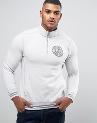 Серый свитшот с молнией до середины груди и принтом Abercrombie &amp; Fitch - Серый