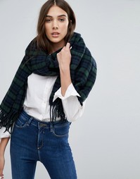 Oversize-шарф в клетку Jack Wills - Черный