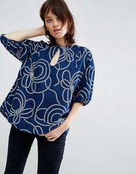 Блузка с веревочным принтом MIH Jeans - Синий