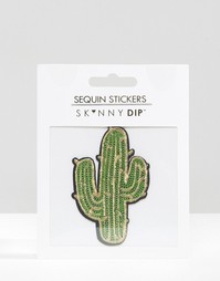 Нашивка-наклейка в виде кактуса с отделкой пайетками Skinnydip - Мульти
