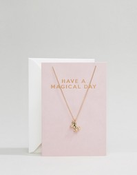 Ожерелье с подвеской‑единорогом Orelia Have A Magical Day - Золотой