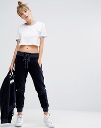 Бархатные футбольные спортивные штаны Wildfox - Темно-синий