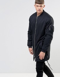 Удлиненная парка с двухсторонней молнией Bellfield - Черный