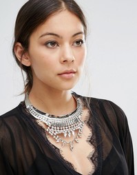 Броское ожерелье-чокер с камнями ALDO - Серебряный