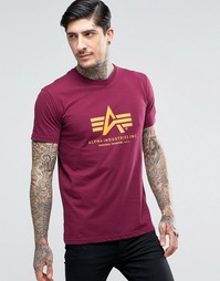 Бордовая футболка Alpha Industries - Красный
