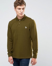 Футболка-поло слим с длинными рукавами и логотипом Paul Smith - Зеленый