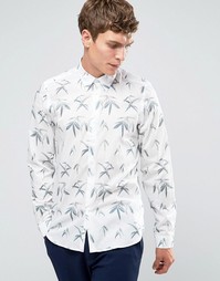 Белая рубашка слим с принтом листья Paul Smith - Белый