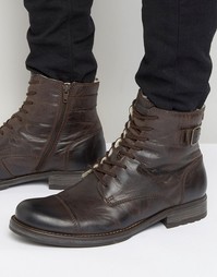 Кожаные теплые ботинки Jack &amp; Jones Siti - Коричневый