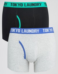 Набор из 2 боксеров‑брифов с контрастным поясом Tokyo Laundry - Зеленый