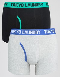 Набор из 2 боксеров‑брифов с контрастным поясом Tokyo Laundry - Зеленый