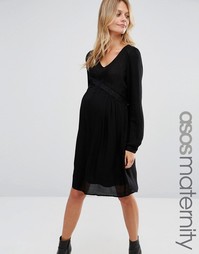 Платье с отделкой из кружева Mamalicious Abbey - Черный Mama.Licious